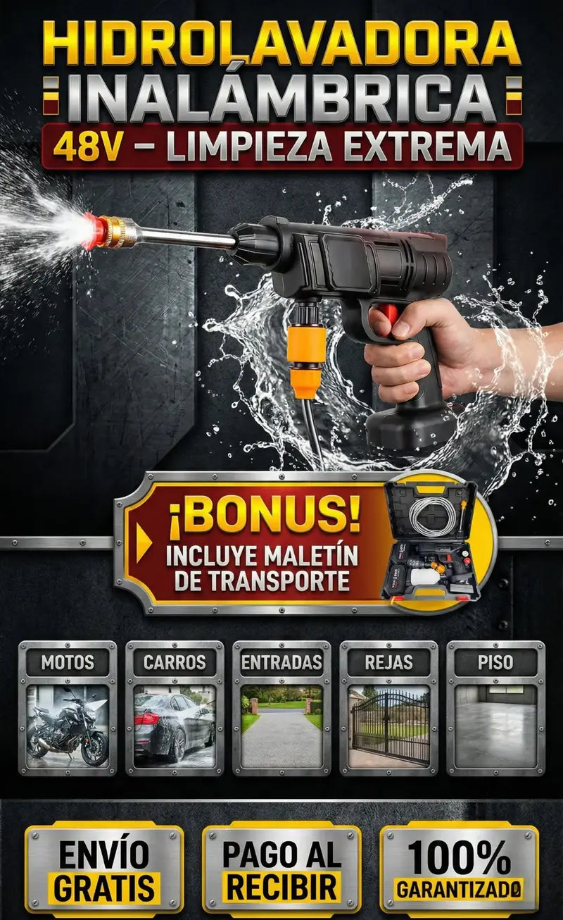 HIDROLAVADORA INALÁMBRICA 48V – LIMPIEZA EXTREMA DONDE QUIERAS