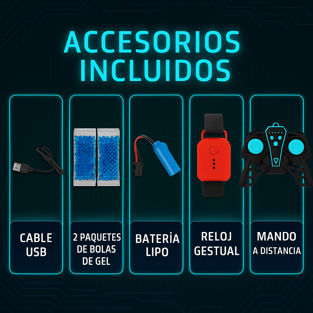 Tanque RC Dispara Bombas de Gel – Diversión Realista y Potente