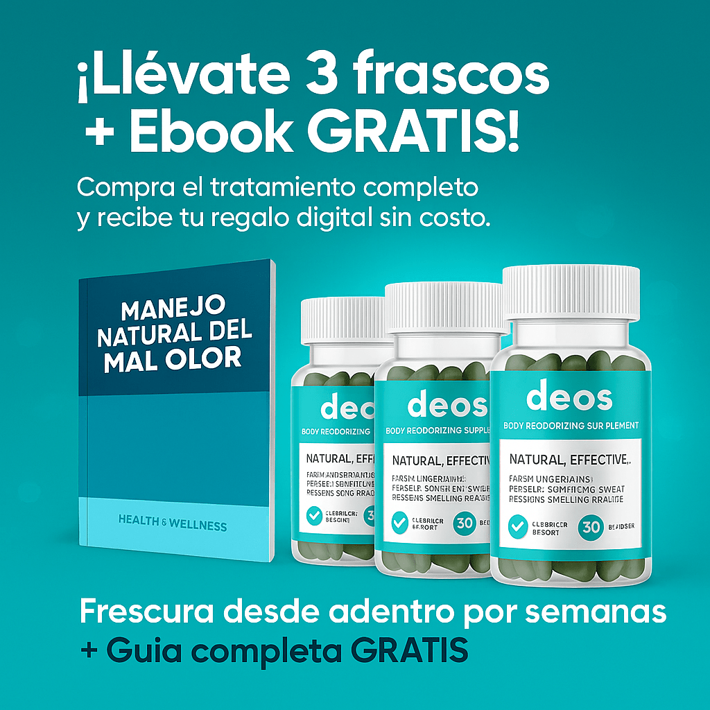 DEOS - 3 FRASCOS de Suplemento Desodorante Corporal | Huele a poder, no a establo.