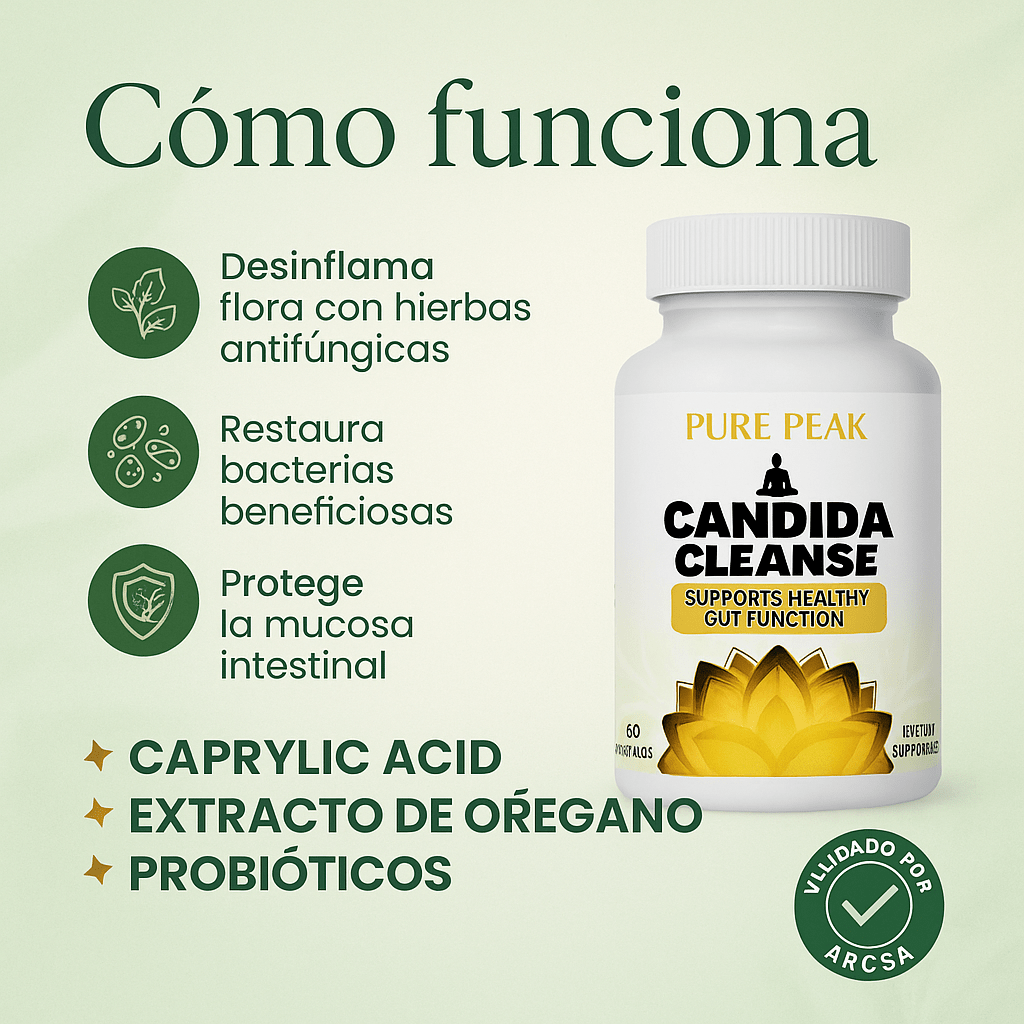 Candida Cleanse® – Elimina el hongo Candida, reduce la hinchazón, el malestar digestivo y mejora tu energía desde adentro.