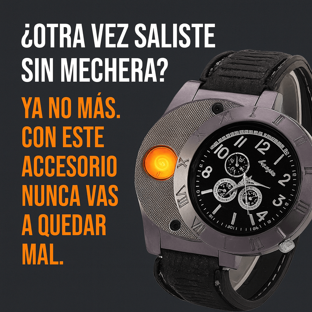 ⏱️ Reloj Encendedor 2 en 1 – Los que olvidan la mechera piden fuego… tú lo llevas puesto🔥