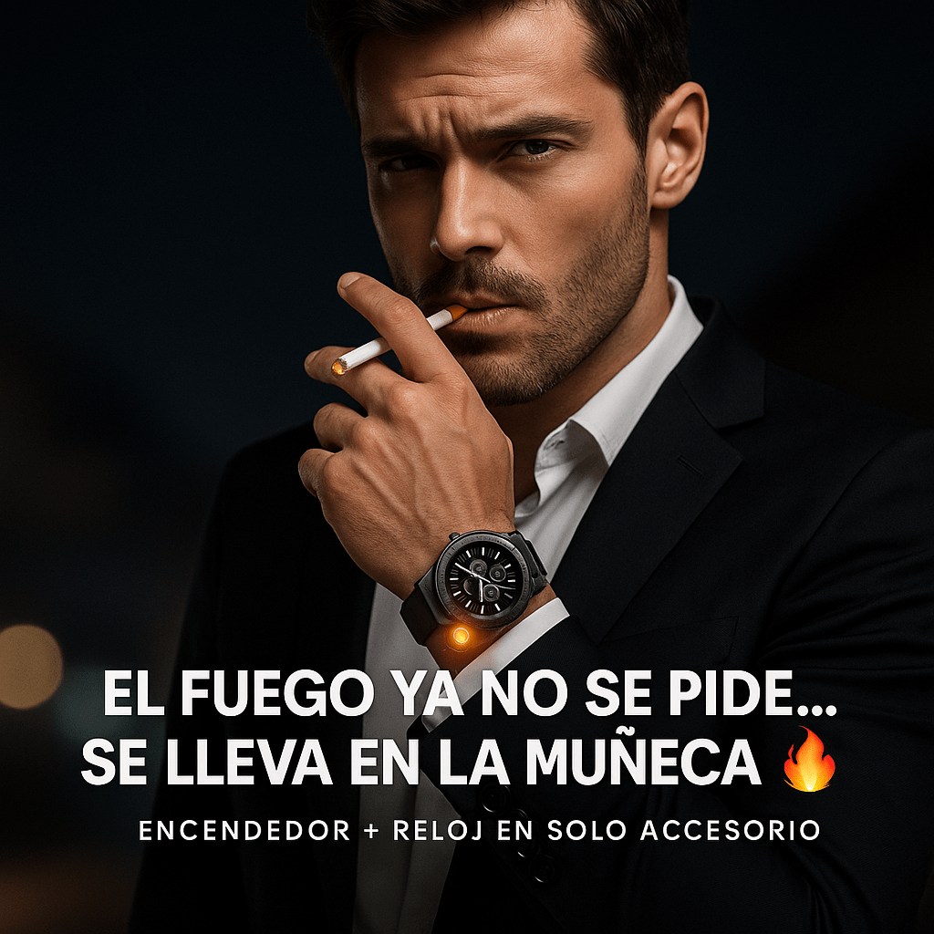 ⏱️ Reloj Encendedor 2 en 1 – Los que olvidan la mechera piden fuego… tú lo llevas puesto🔥