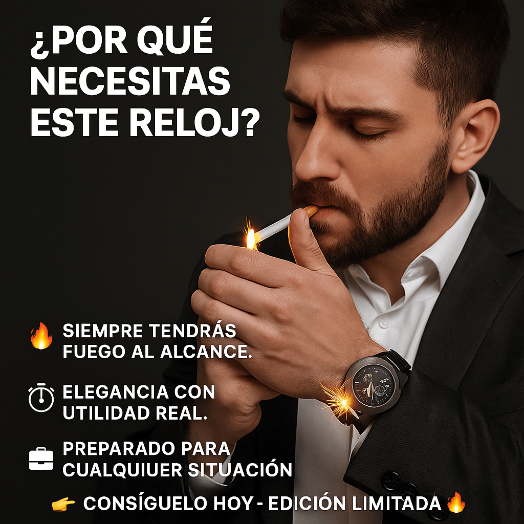 ⏱️ Reloj Encendedor 2 en 1 – Los que olvidan la mechera piden fuego… tú lo llevas puesto🔥