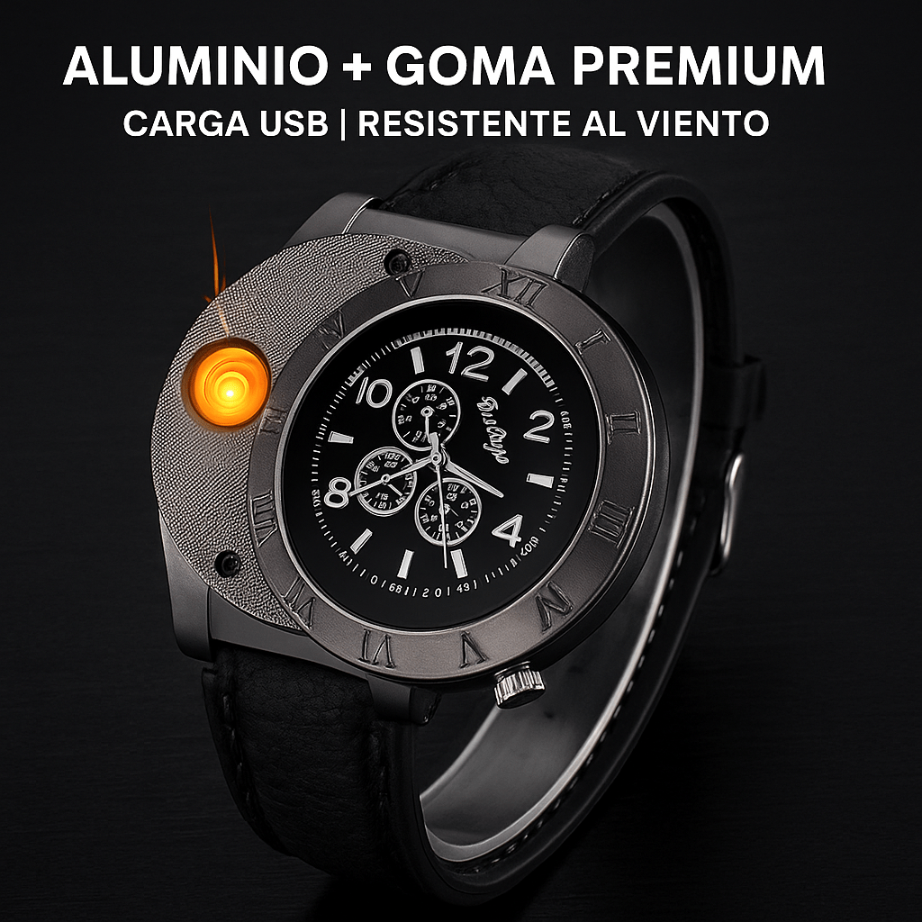 ⏱️ Reloj Encendedor 2 en 1 – Los que olvidan la mechera piden fuego… tú lo llevas puesto🔥