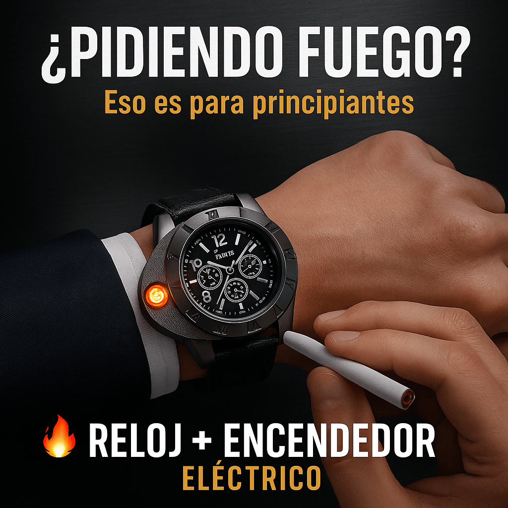 ⏱️ Reloj Encendedor 2 en 1 – Los que olvidan la mechera piden fuego… tú lo llevas puesto🔥