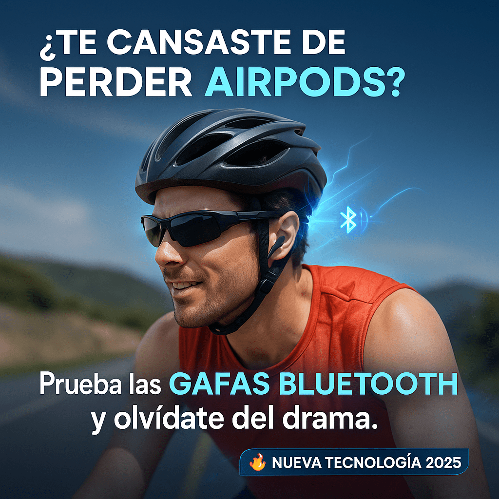 GAFAS BLUETOOTH – Olvídate de los audífonos incómodos y los cables enredados.
