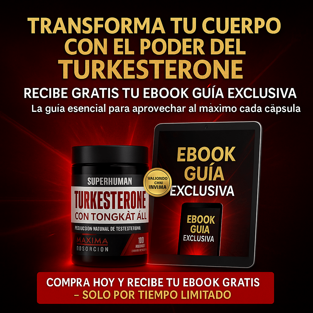 Turkesterone + Ebook gratis - Cápsulas que Explotan tu Resistencia, Fuerza Brutal y Potencia Masculina.