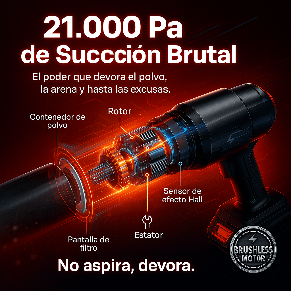 Pistola Sopladora De Aire 48v | Aspira, limpia y deja tu carro impecable.