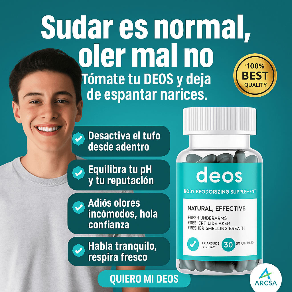 DEOS - 3 FRASCOS de Suplemento Desodorante Corporal | Huele a poder, no a establo.
