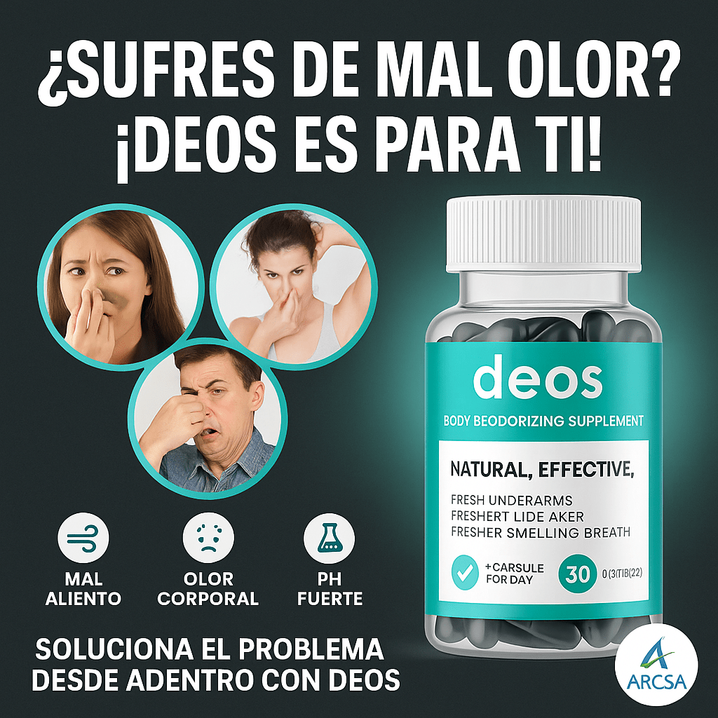 DEOS - 3 FRASCOS de Suplemento Desodorante Corporal | Huele a poder, no a establo.