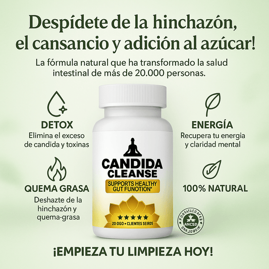 Candida Cleanse® – Elimina el hongo Candida, reduce la hinchazón, el malestar digestivo y mejora tu energía desde adentro.