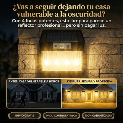 ¿Sigues dejando tu casa a oscuras? Esta lámpara solar te ilumina TODA la fachada.