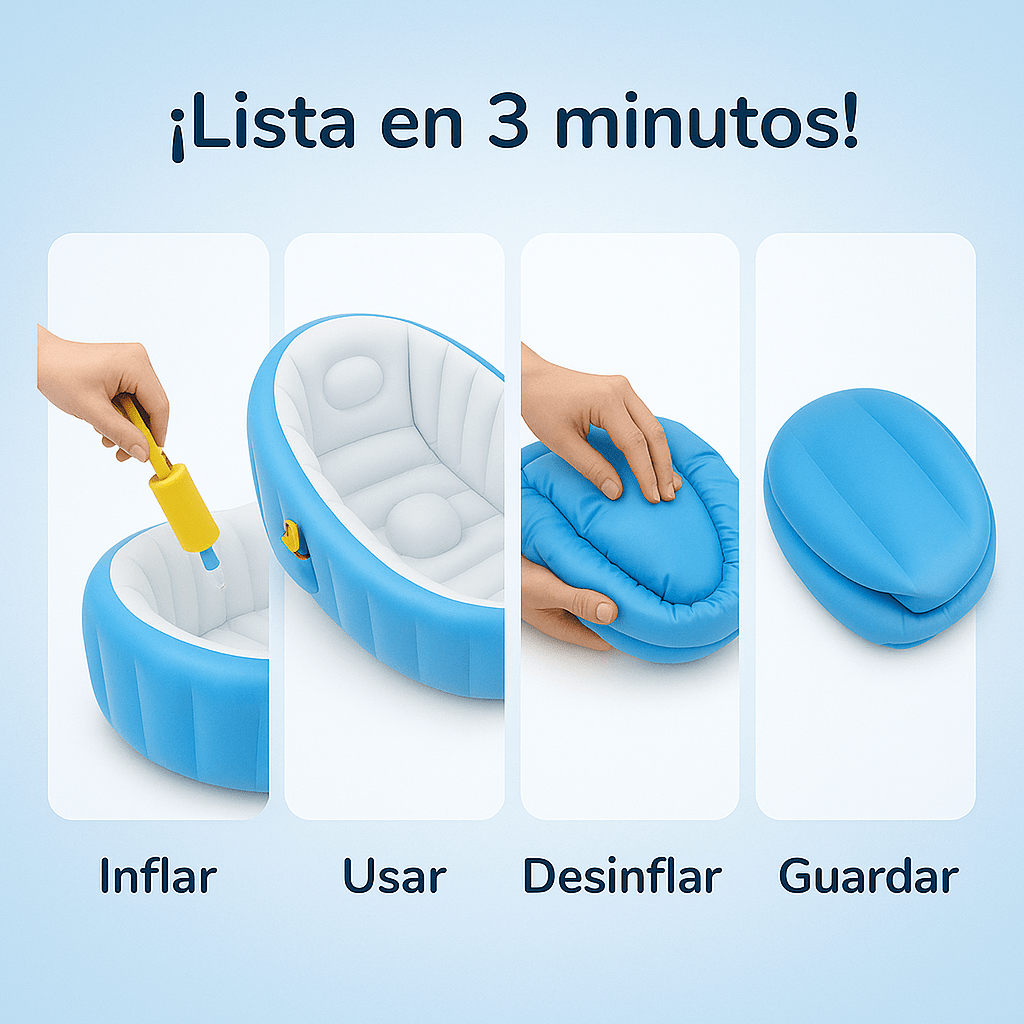 Bañera Inflable para Bebé | La forma más segura, cómoda y práctica de bañar a tu bebé.