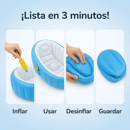 Bañera Inflable para Bebé | La forma más segura, cómoda y práctica de bañar a tu bebé.