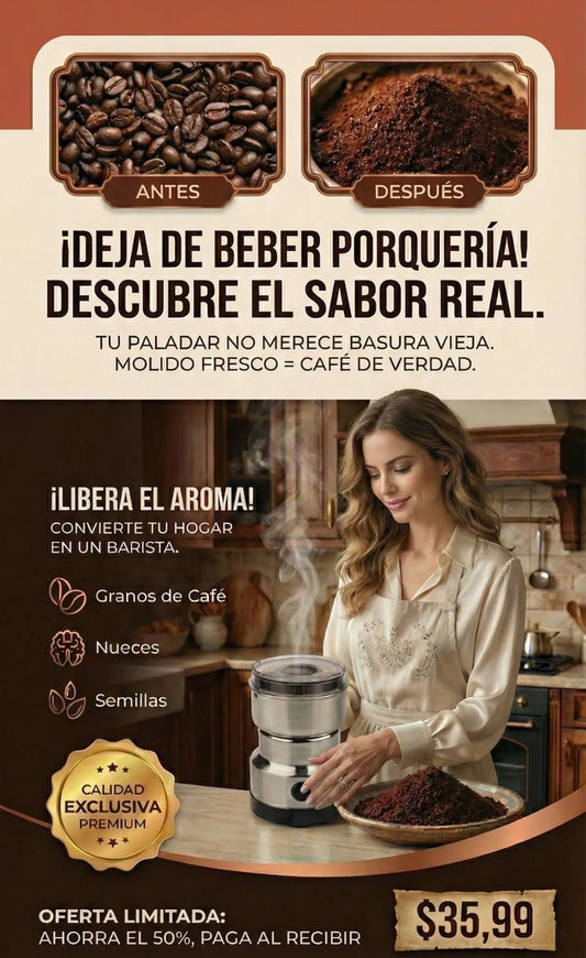 La harina industrial pierde nutrientes… la tuya, recién molida, los conserva TODOS.