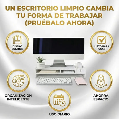 Este estante no es un accesorio. Es una mejora inmediata a tu forma de trabajar.