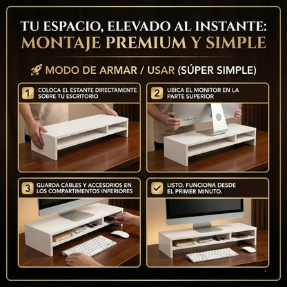 Este estante no es un accesorio. Es una mejora inmediata a tu forma de trabajar.