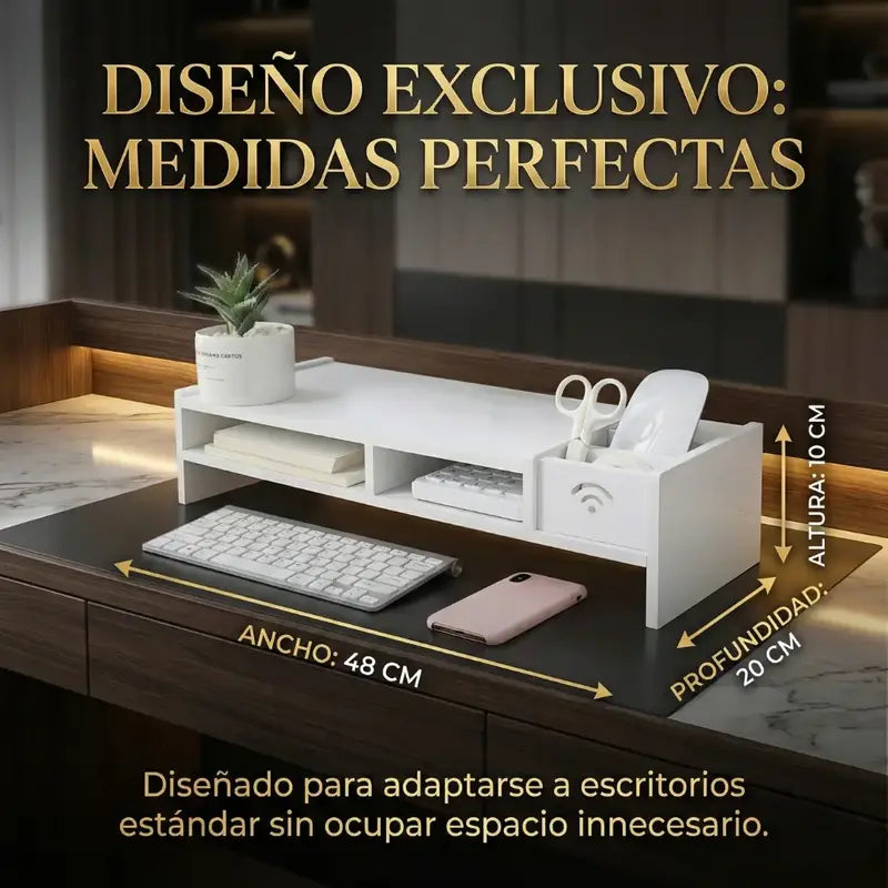 Este estante no es un accesorio. Es una mejora inmediata a tu forma de trabajar.