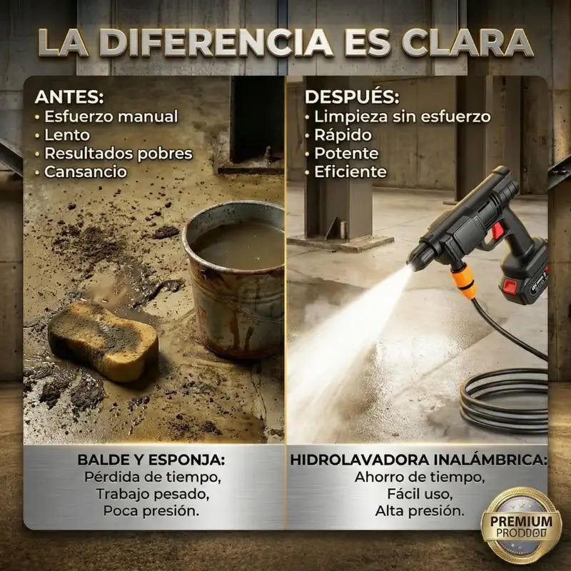 Hidrolavadora Inalámbrica 48V con 2 Baterías