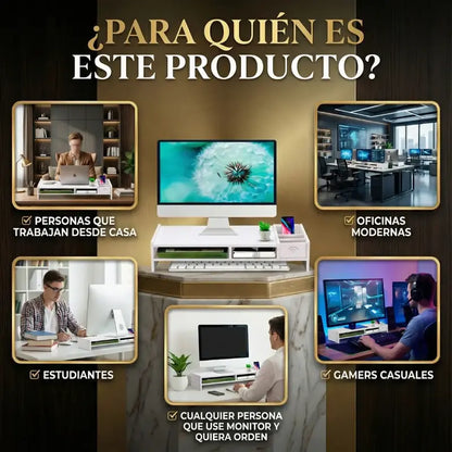 Este estante no es un accesorio. Es una mejora inmediata a tu forma de trabajar.