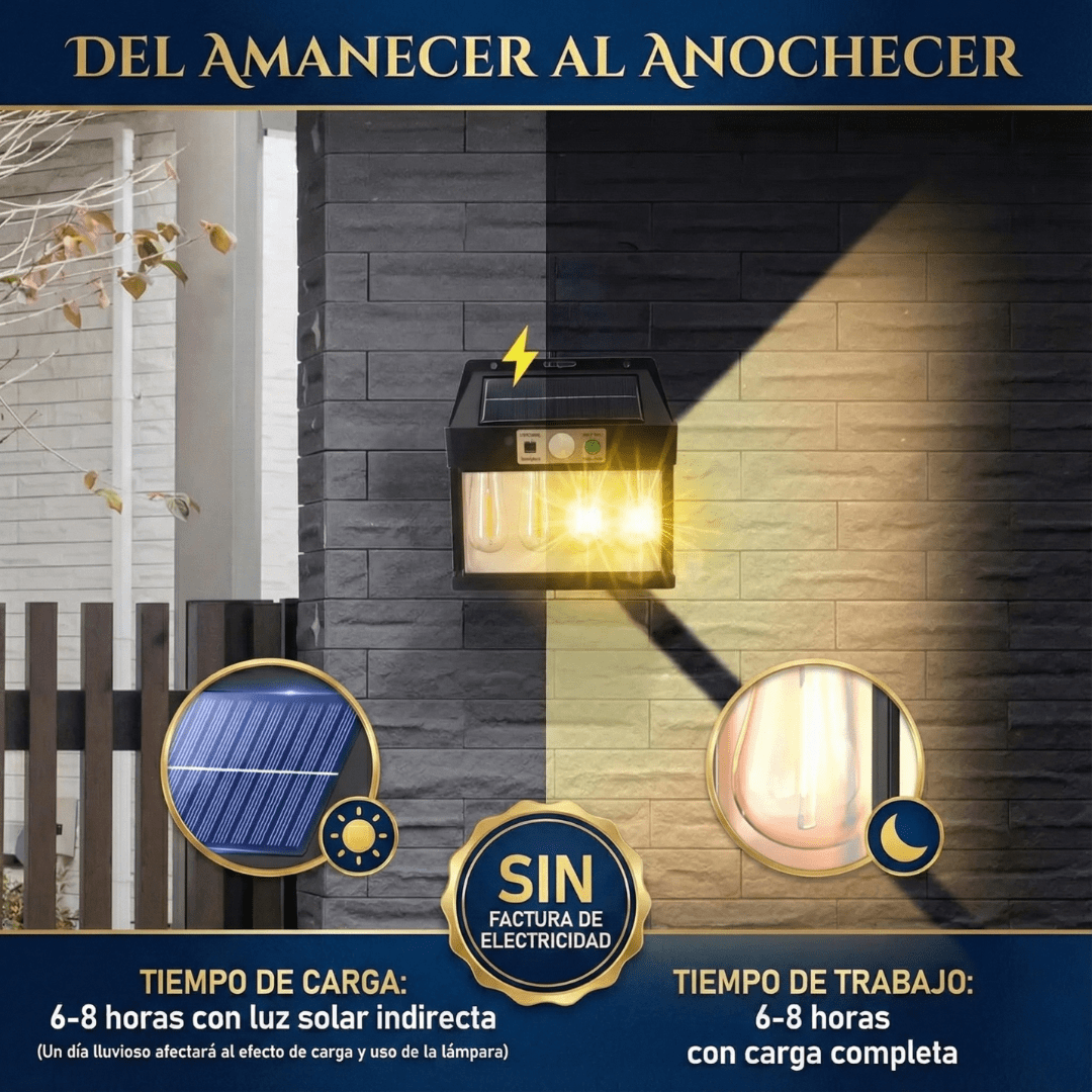 ¿Sigues dejando tu casa a oscuras? Esta lámpara solar te ilumina TODA la fachada.