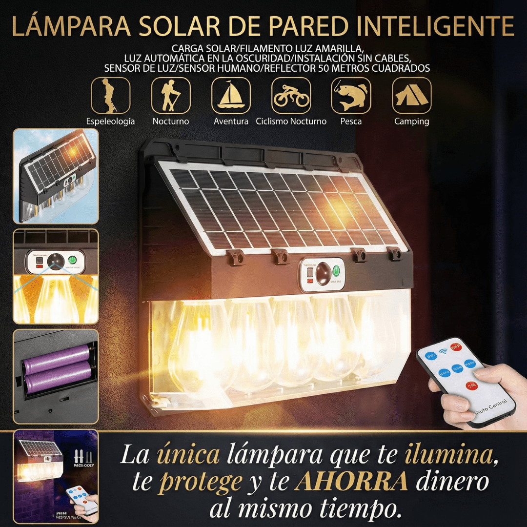 ¿Sigues dejando tu casa a oscuras? Esta lámpara solar te ilumina TODA la fachada.