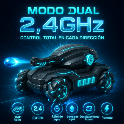 Tanque RC Dispara Bombas de Gel – Diversión Realista y Potente
