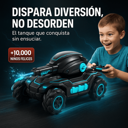 Tanque RC Dispara Bombas de Gel – Diversión Realista y Potente