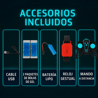 Tanque RC Dispara Bombas de Gel – Diversión Realista y Potente