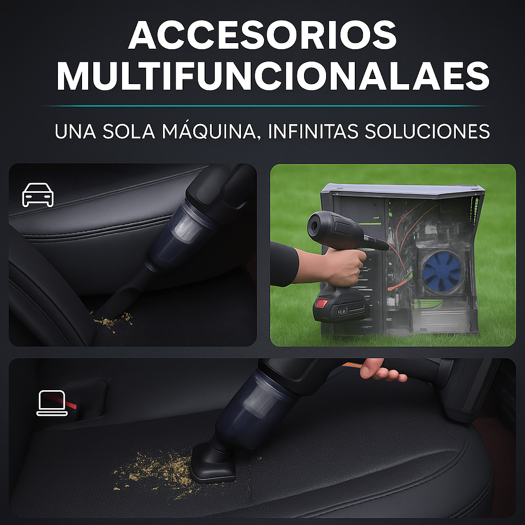 Pistola Sopladora De Aire 48v | Aspira, limpia y deja tu carro impecable.