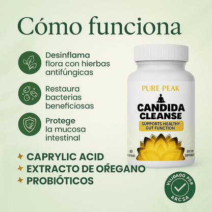 Candida Cleanse® – Elimina el hongo Candida, reduce la hinchazón, el malestar digestivo y mejora tu energía desde adentro.
