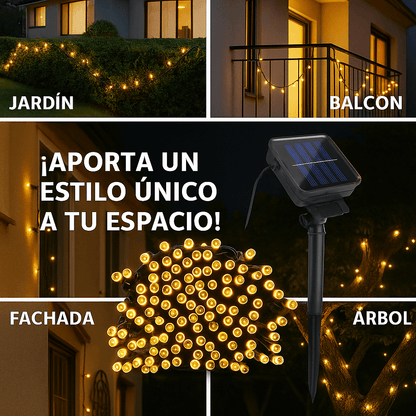 LUCES CÁLIDAS CON PANEL SOLAR – ILUMINA TU NAVIDAD SIN GASTAR LUZ
