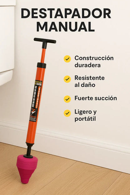 Destapador de Cañerias a Presion: Pistola neumatica para destapar baños, lavamanos y tuberias