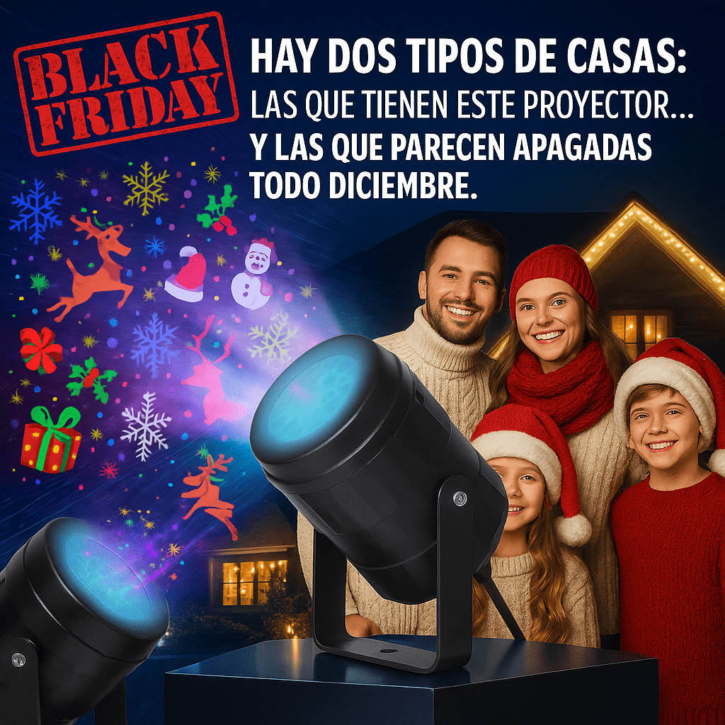 PROYECTOR NAVIDEÑO LED HD 9-EN-1