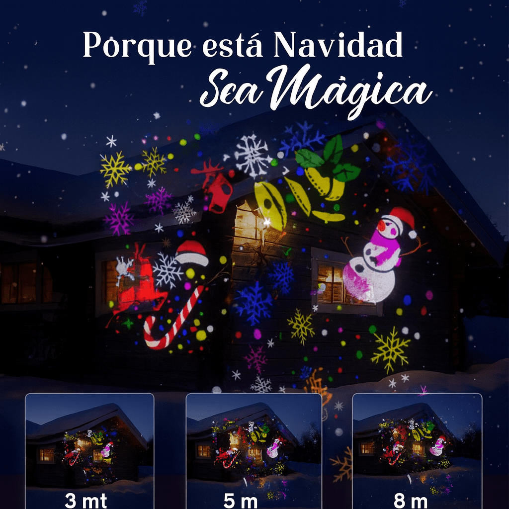 PROYECTOR NAVIDEÑO LED HD 9-EN-1