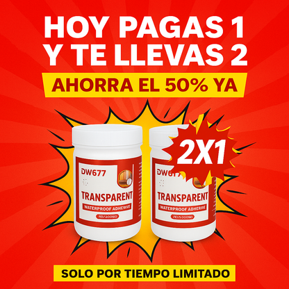 Combo 2x1 (2 envases de 300 g) + cepillo aplicador GRATIS - Elimina goteras y filtraciones en menos de 12h!