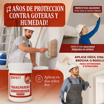 Combo 2x1 (2 envases de 300 g) + cepillo aplicador GRATIS - Elimina goteras y filtraciones en menos de 12h!