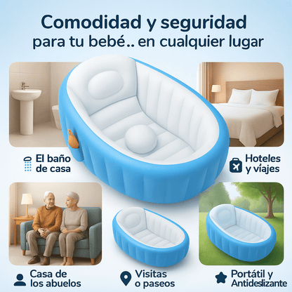Bañera Inflable para Bebé | La forma más segura, cómoda y práctica de bañar a tu bebé.