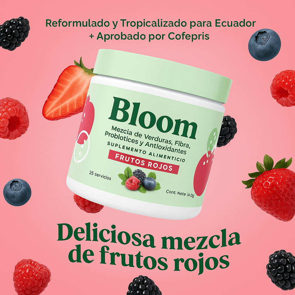 Bloom Nutrition – Frutos Rojos 145 g | Ligereza real, digestión fluida y energía diaria.