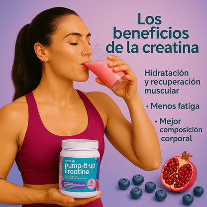 WELLAH CREATINA PARA MUJER | Energía y resistencia con sabor a arándano y granada.