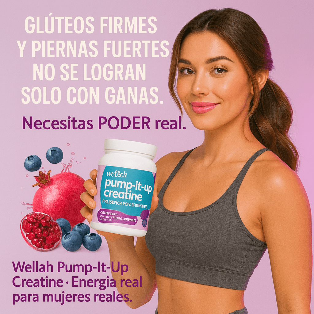 WELLAH CREATINA PARA MUJER | Energía y resistencia con sabor a arándano y granada.