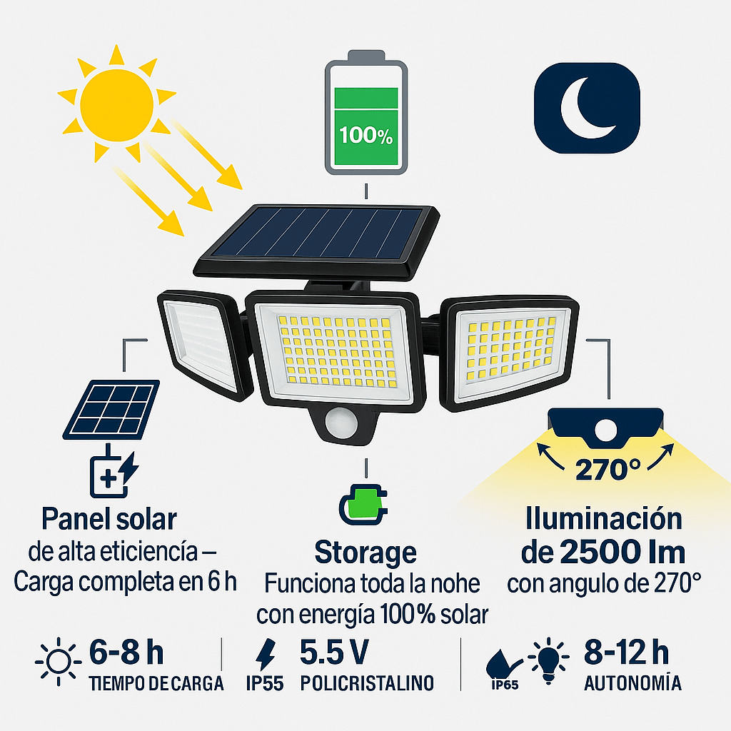Reflector Solar 2500 L – Prepárate para iluminar tu casa como si fuera un estadio… pero ¡sin pagar ni un solo centavo en energía!