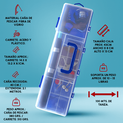 Kit de Pesca Profesional con Caña Telescópica + Ebook GRATIS