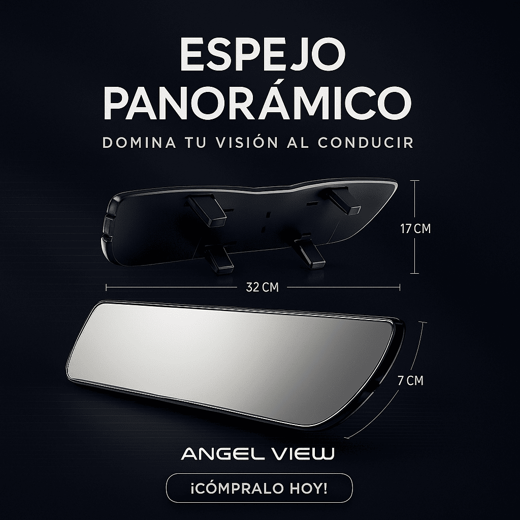 ANGEL VIEW ESPEJO GRAN ANGULAR 🚗💨¡ADIÓS PUNTOS CIEGOS! VE TODO Y MANEJA COMO UN PRO