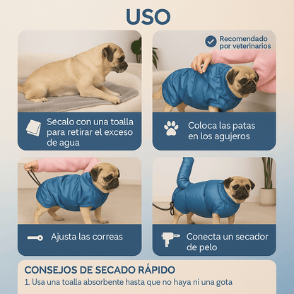 Si tu perro sigue goteando por toda la casa… NO es su culpa. ¡Es que no tienes este abrigo de secado!