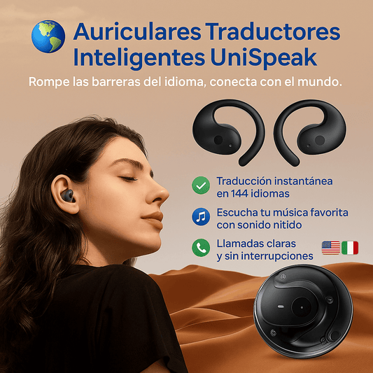 🌍 Auriculares Traductores Inteligentes UniSpeak Bluetooth 5.0