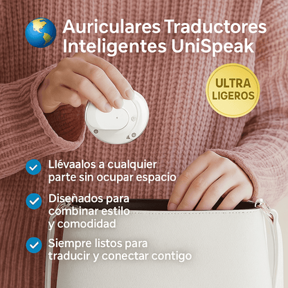 🌍 Auriculares Traductores Inteligentes UniSpeak Bluetooth 5.0