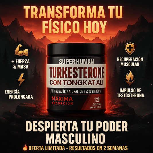 Turkesterone + Ebook gratis - Cápsulas que Explotan tu Resistencia, Fuerza Brutal y Potencia Masculina.