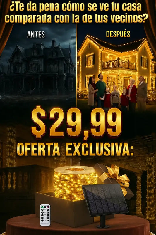 Luces navideñas solares 10 metros