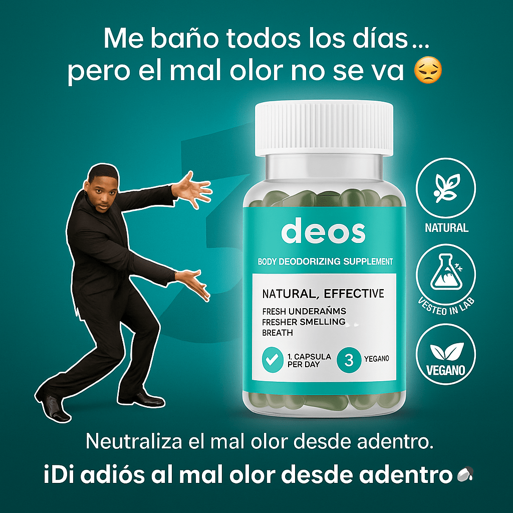 DEOS - 3 FRASCOS de Suplemento Desodorante Corporal | Huele a poder, no a establo.